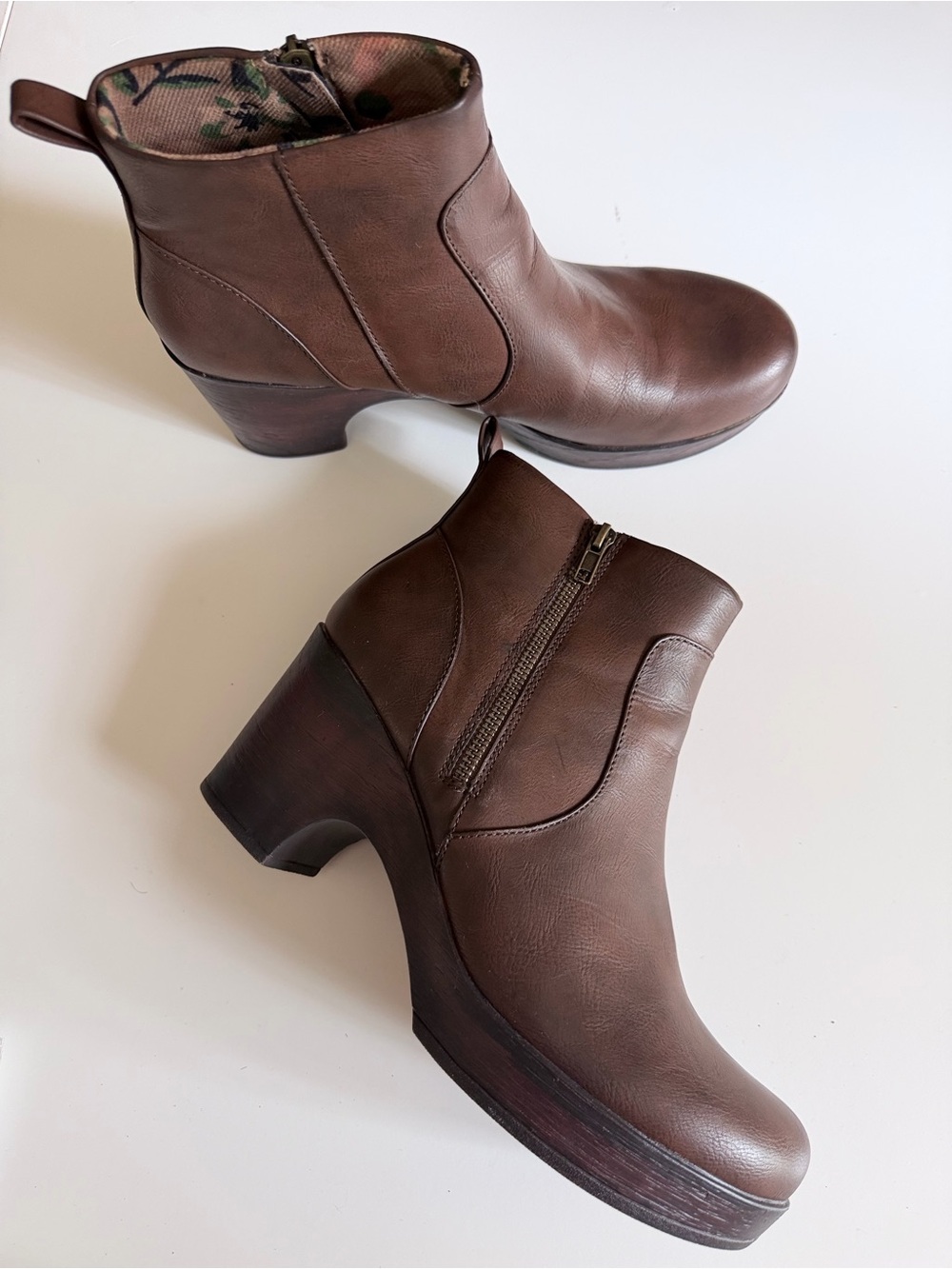 B.O.C (Born Concept) BLAKELYNN Faux Leather Platform Ankle Boots Brown Size 11